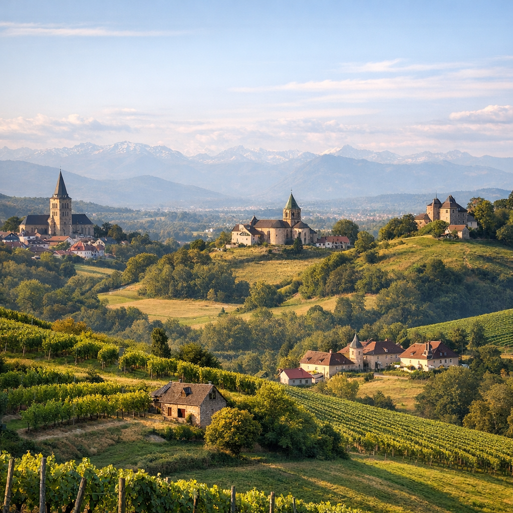Dans les coteaux du Jurançon : Monein, Lacommande, Lescar et Franqueville